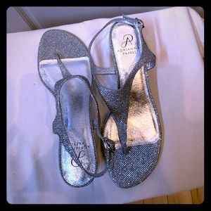 Silver sparkle dressy sandals